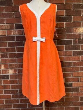 Julie Brown New York Sunrush Sleeveless Dress with White Trim and Bow Size 6